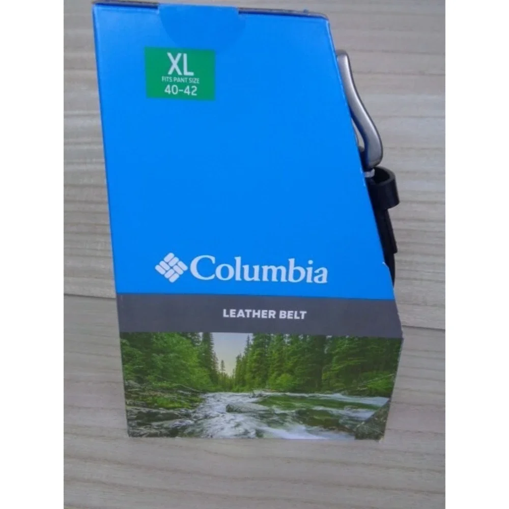 Columbia Mens‎ Leather Belt Black 1.5
